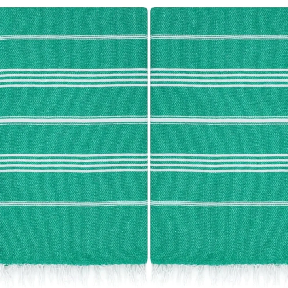 Turkish Striped Green Beach Towel